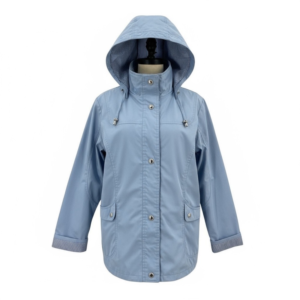 Mackintosh New England Lightweight Rain jacket/Light Blue nautical Coat SZ M